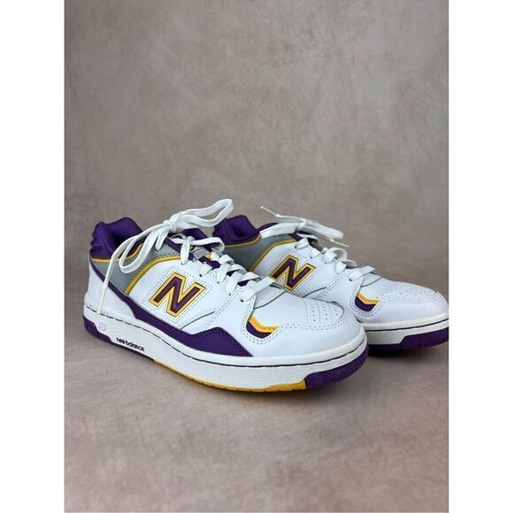 Vintage 1980s New Balance James Worthy Lakers Purple Basketball Shoes Size 8.5 B